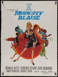 7m0696 MODESTY BLAISE French 24x32 1966 Bob Peak art of sexiest female secret agent Monica Vitti!
