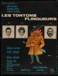 7m0698 MONSIEUR GANGSTER French 22x29 1963 Siry art of gunman shooting at targets showing the stars!