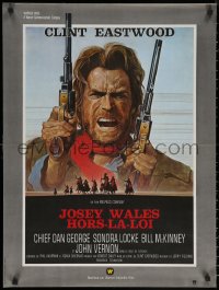 7m0710 OUTLAW JOSEY WALES French 23x30 1976 Eastwood is an army of one, montage art by Roy Andersen!