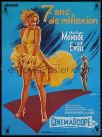 7m0728 SEVEN YEAR ITCH French 23x31 R1980s best art of Marilyn Monroe's skirt blowing by Grinsson!