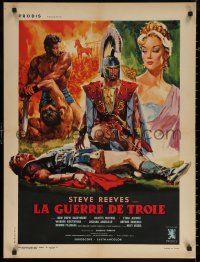 7m0742 TROJAN HORSE French 24x32 1962 Steve Reeves in a spectacle of savagery & sex, Ciriello Art!