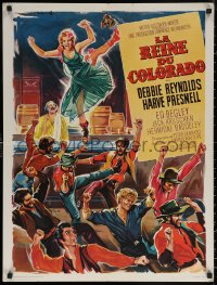 7m0744 UNSINKABLE MOLLY BROWN French 24x31 1965 Debbie Reynolds, different art by Roger Soubie!