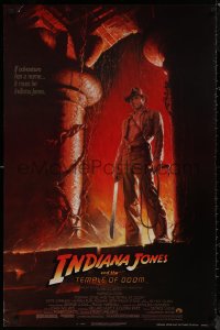 7m0965 INDIANA JONES & THE TEMPLE OF DOOM 1sh 1984 Harrison Ford, Kate Capshaw, Wolfe NSS style!