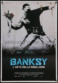 7m0409 BANKSY & THE RISE OF OUTLAW ART Italian 1sh 2020 art of rioter 'throwing' flowers!
