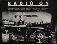 7m0417 RADIO ON Italian 27x35 1980 cool black & white car interior image + airplane, Sickerts art!