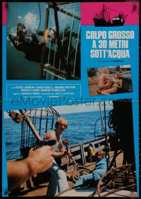 7m0424 DEADLY JAWS Italian 26x36 pbusta 1975 German scuba divers, blatant ripoff!