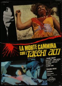 7m0430 DEATH STALKS ON HIGH HEELS group of 2 Italian 26x37 pbustas 1971 La Morte cammina con i tacchi alti