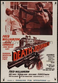 7m0436 DEATH JOURNEY Lebanese 1976 Fred Williamson, cool train and gun artwork and action image!