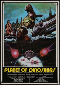 7m0452 PLANET OF DINOSAURS Lebanese 1978 X-Wings & Millennium Falcon art from Star Wars by Tino Aller