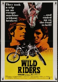 7m0467 WILD RIDERS Lebanese 1971 Alex Rocco & another biker end up on the road to Hell!
