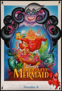 7m1014 LITTLE MERMAID advance DS 1sh R1997 great images of Ariel & cast, Disney cartoon!