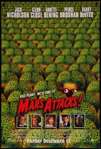 7m1033 MARS ATTACKS! int'l advance DS 1sh 1996 directed by Tim Burton, great image of brainy aliens!