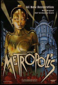 7m1039 METROPOLIS DS 1sh R2002 Fritz Lang classic, Brigitte Helm as the robot, New Tower of Babel!