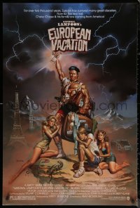 7m1052 NATIONAL LAMPOON'S EUROPEAN VACATION 1sh 1985 Chevy Chase, wacky fantasy art by Vallejo!