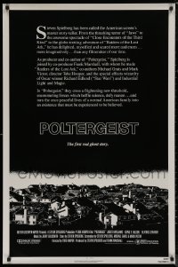 7m1085 POLTERGEIST int'l 1sh 1982 Tobe Hooper & Steven Spielberg, the first real ghost story!