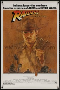 7m1096 RAIDERS OF THE LOST ARK RE-STRIKE 1sh 1990s adventurer Harrison Ford by Richard Amsel!