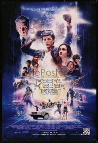 7m1099 READY PLAYER ONE advance DS 1sh 2018 Steven Spielberg, cast montage by Paul Shipper!