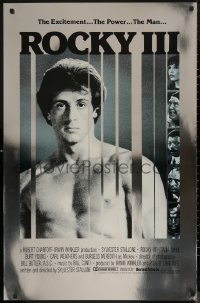7m1117 ROCKY III foil heavy stock int'l 1sh 1982 different image of boxer Sylvester Stallone!