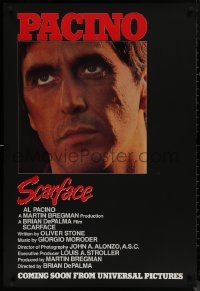 7m1123 SCARFACE advance 1sh 1983 Al Pacino as Tony Montana, Brian De Palma, Oliver Stone!