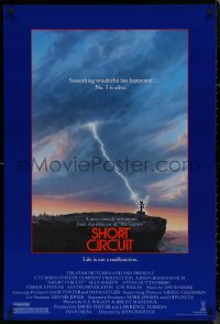 7m1132 SHORT CIRCUIT 1sh 1986 cool artwork of Johnny Five being struck by lightning by John Alvin!