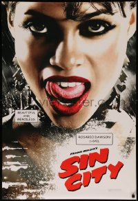 7m1143 SIN CITY teaser DS 1sh 2005 graphic novel by Frank Miller, sexy Rosario Dawson as Gail!