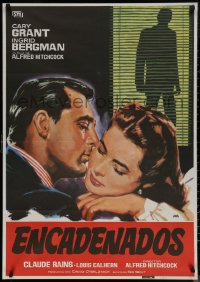7m0311 NOTORIOUS Spanish R1982 Cary Grant, Ingrid Bergman, Alfred Hitchcock, different Jano art!