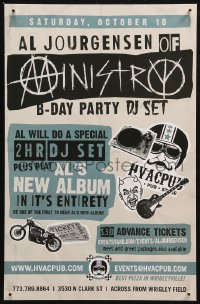 7m0142 AL JOURGENSEN 11x17 music poster 2010s Ministry front man, birthday party dj set, cool art!