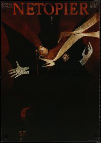 7m0199 NETOPIER 27x38 Czech stage poster 1987 art of wings, a top hat, watch, and more by Pechr!