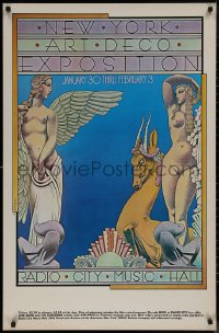 7m0134 NEW YORK ART DECO EXPOSITION 26x40 museum/art exhibition 1975 Radio City Music Hall, Byrd art!