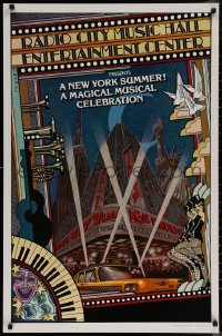 7m0200 NEW YORK SUMMER 25x38 stage poster 1979 wonderful Byrd art of Radio City Music Hall!