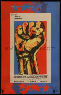7m0042 SOLIDARITY WITH THE AFROAMERICAN PEOPLE 13x21 Cuban special poster 1971 Rafael Morante art!
