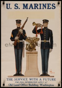 7m0054 U.S. MARINES THE SERVICE WITH A FUTURE 18x26 special poster 1920s art by Leyendecker, rare!