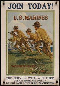 7m0052 U.S. MARINES THE SERVICE WITH A FUTURE 18x26 special poster 1920s art by Bruce Moore!
