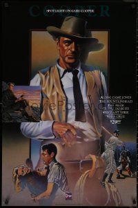 7m0217 SPOTLIGHT ON GARY COOPER 24x36 video poster 1986 Ciccarelli art of the actor in classic roles!