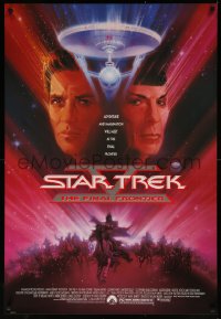 7m1164 STAR TREK V 1sh 1989 The Final Frontier, art of William Shatner & Leonard Nimoy by Bob Peak!