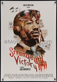 7m1174 STRANGE VICTORY 1sh R2015 Leo Hurwitz World War II racial bias documentary, cool artwork!