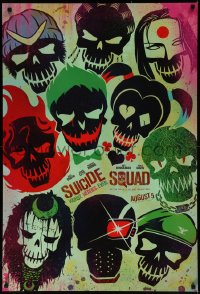 7m1177 SUICIDE SQUAD teaser DS 1sh 2016 Smith, Leto as the Joker, Robbie, Kinnaman, cool art!