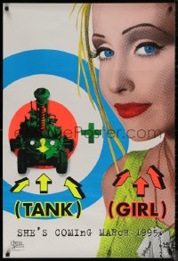 7m1181 TANK GIRL 1sh 1995 great image of wacky Lori Petty with cool futuristic tank!