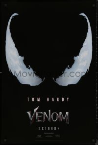 7m1218 VENOM int'l French language teaser DS 1sh 2018 Tom Hardy in the title role, eyes logo!
