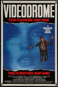 7m1222 VIDEODROME 1sh 1983 David Cronenberg, James Woods, huge c/u of Debbie Harry, sci-fi!
