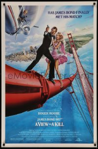 7m1223 VIEW TO A KILL 1sh 1985 Roger Moore as James Bond 007, Walken, Grace Jones!