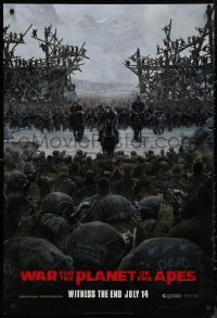 7m1232 WAR FOR THE PLANET OF THE APES style C teaser DS 1sh 2017 Caesar and two large armies!