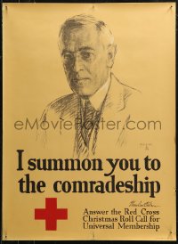 7m0085 I SUMMON YOU TO THE COMRADESHIP 20x27 WWI war poster 1918 art of President Woodrow Wilson!