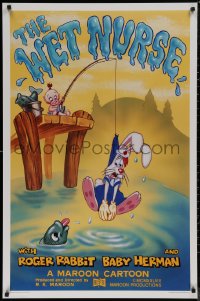 7m1235 WET NURSE Kilian 1sh 1988 Baby Herman goes fishing w/Roger Rabbit as the bait!