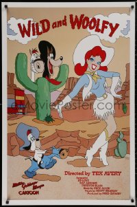 7m1238 WILD & WOOLFY Kilian 1sh R1990 Droopy western cartoon, great artwork of wolf & sexy cowgirl!
