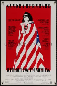7m1242 WITHOUT YOU I'M NOTHING 1sh 1990 artwork of Sandra Bernhard draped in U.S. flag!