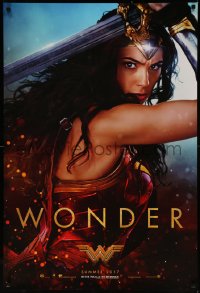 7m1247 WONDER WOMAN teaser DS 1sh 2017 sexiest Gal Gadot in title role/Diana Prince, Wonder!