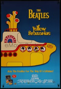 7m0222 YELLOW SUBMARINE 27x40 video poster R1999 psychedelic art of Beatles John, Paul, Ringo & George!