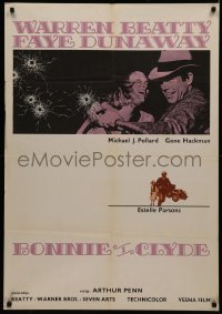 7m0265 BONNIE & CLYDE Yugoslavian 28x39 1967 duo Warren Beatty & Faye Dunaway, Arthur Penn!