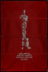 7p0344 43RD ANNUAL ACADEMY AWARDS foil 1sh 1971 wonderful image of the Oscar statue!